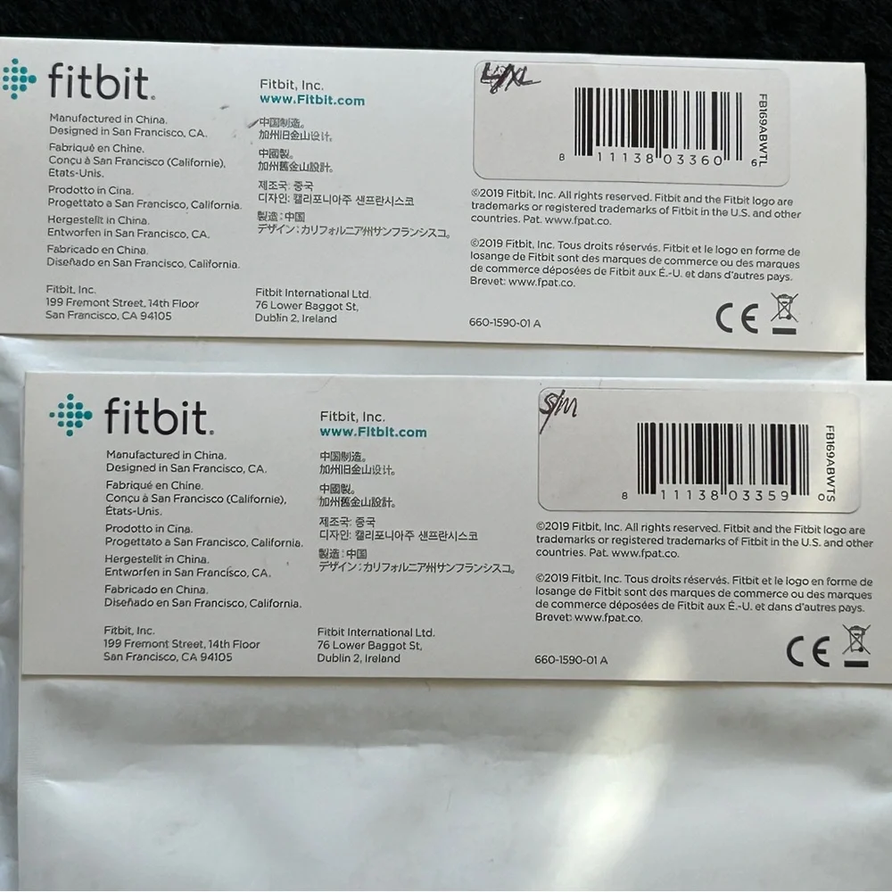 New Fitbit Inspire Classic White Wristband SET of 2-SIZES‎ -